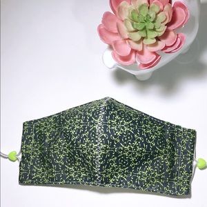 Green floral handmade facemask